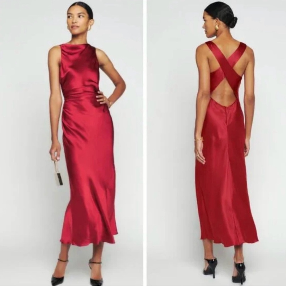 Reformation Casette Silk Gown